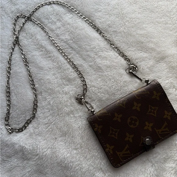 Louis Vuitton Brown Gold Wallet/Crossbody/Passport holder Upcycled, comes w/ COA - Picture 3 of 6